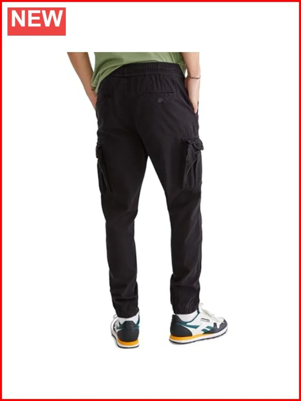Relaxed Fit Cargo Jogger Pants with Drawstring, Cuffed